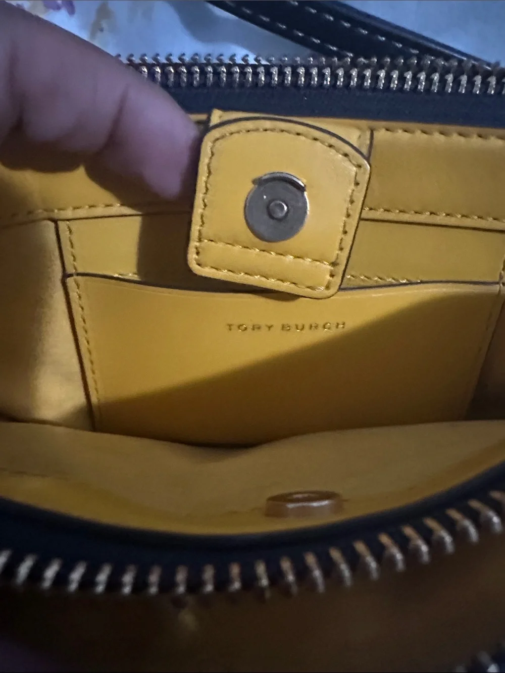Tory Burch Black and Beige Jacquard Crossbody Camera Bag